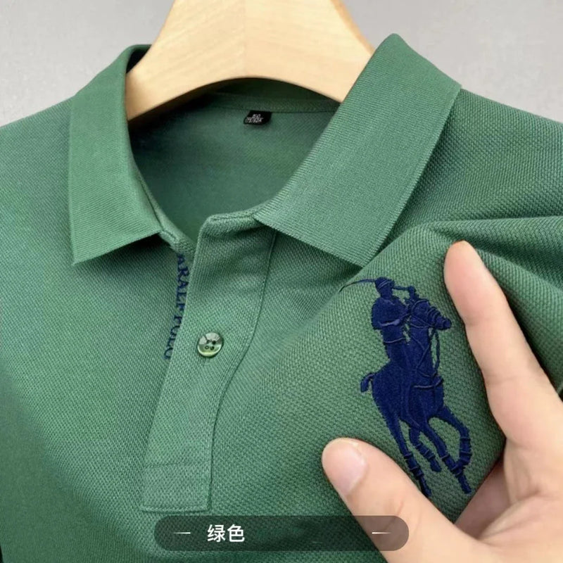 High-end Trend Embroidery Polo Shirts 2024 Summer Luxury Handsome Fashion Casual T-shirts Short-sleeved New Quality Men Clothing