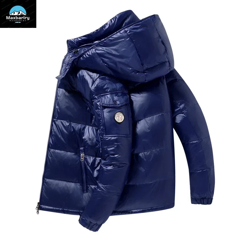 2024 Winter New Men's Puffer Jacket Fashion Thick Men Women Duck Down Jacket Outdoor Warm Casual Coats Solid Hooded Overcoats